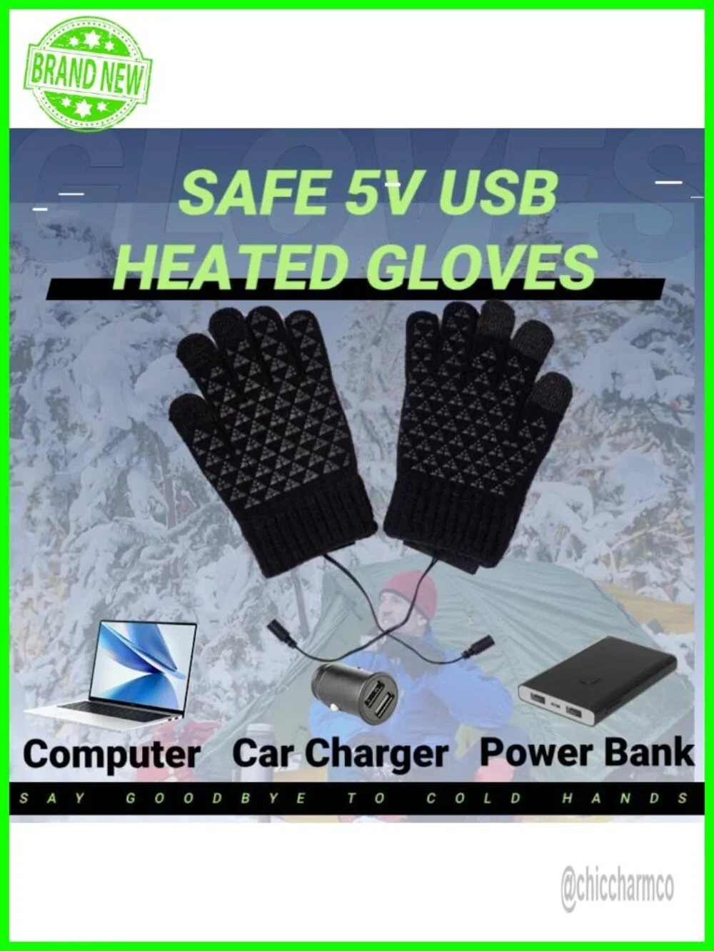 USB Heated Gloves for Winter Touch Screen Thermal Knit Gloves Men Women